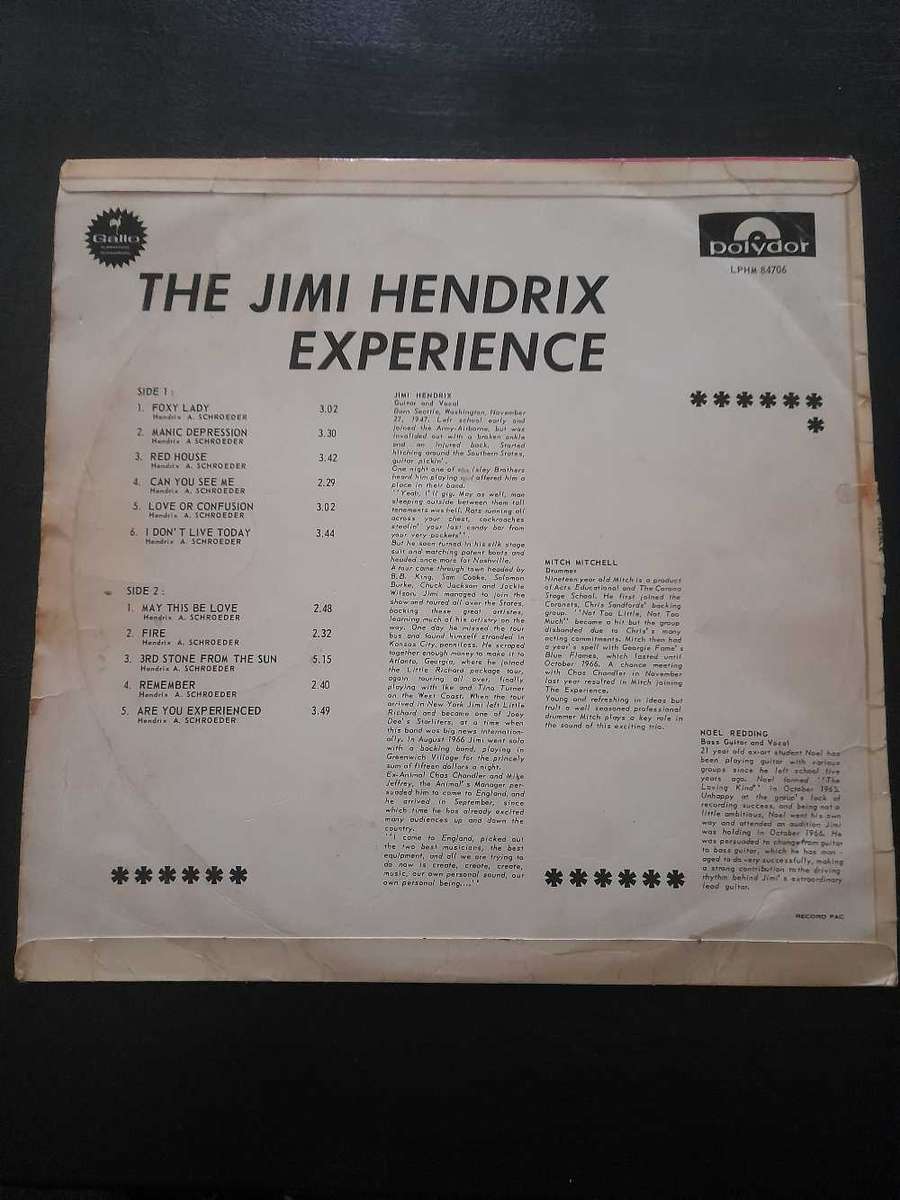 The JIMI HENDRIX EXPERIENCE. LP
