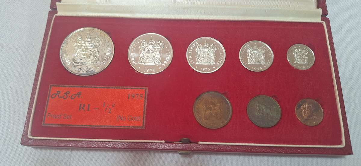 1975 RSA Proof Set in Original Red SA Mint Box No Gold