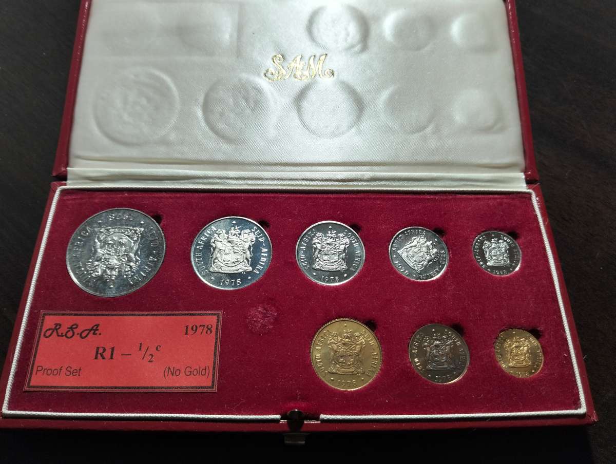 1978 RSA Proof Set in Original Red SA Mint Box No Gold