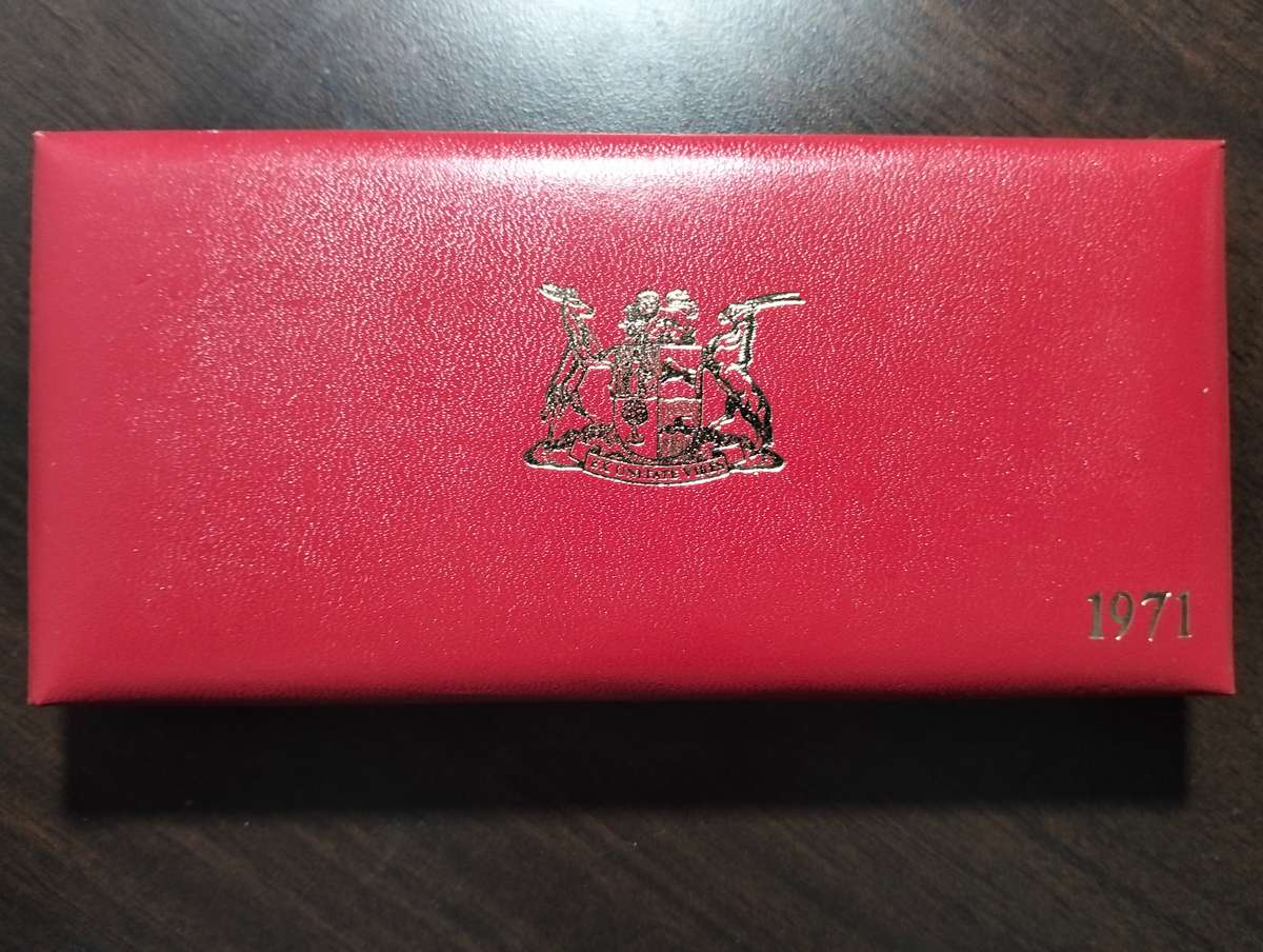 1971 RSA Proof Set in Original Red SA Mint Box No Gold
