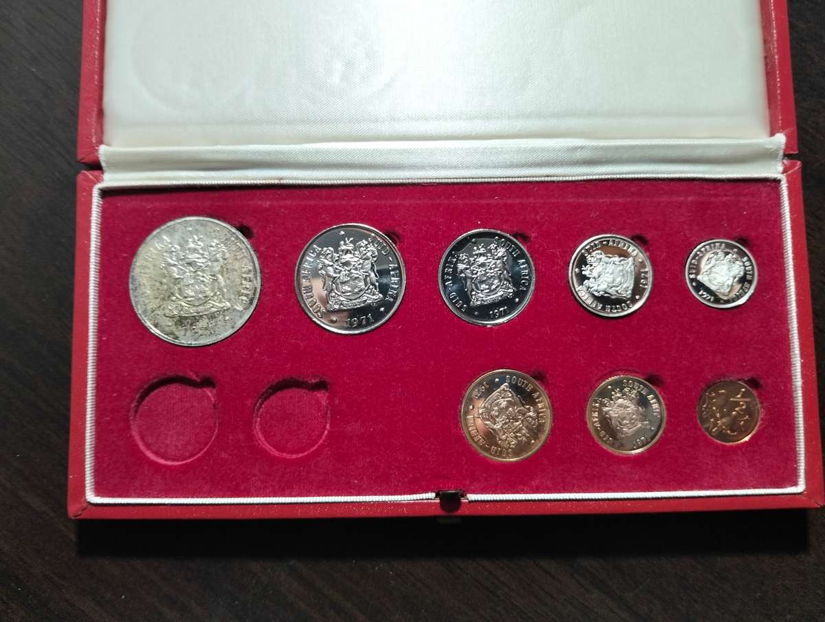 1971 RSA Proof Set in Original Red SA Mint Box No Gold