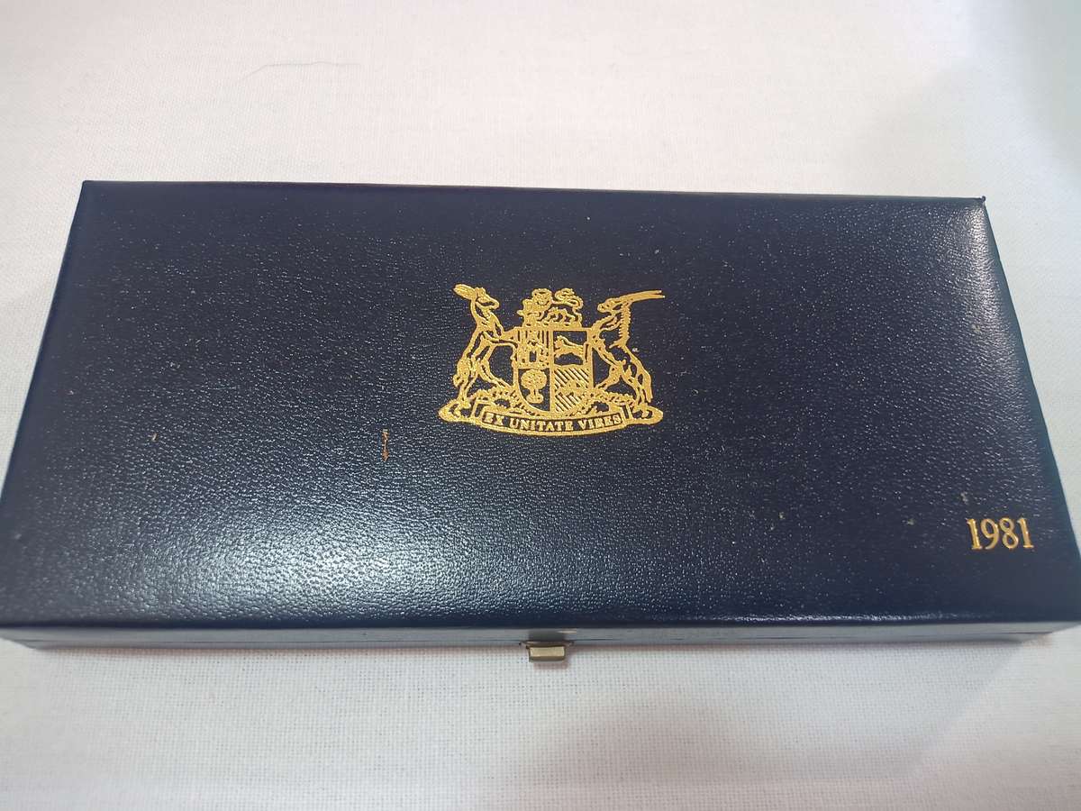 1981 RSA Proof Set in Original Blue SA Mint Box No Gold