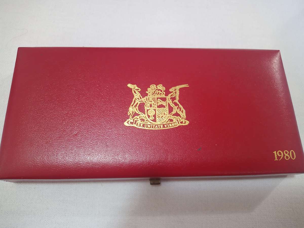 1980 RSA Proof Set in Original Red SA Mint Box No Gold
