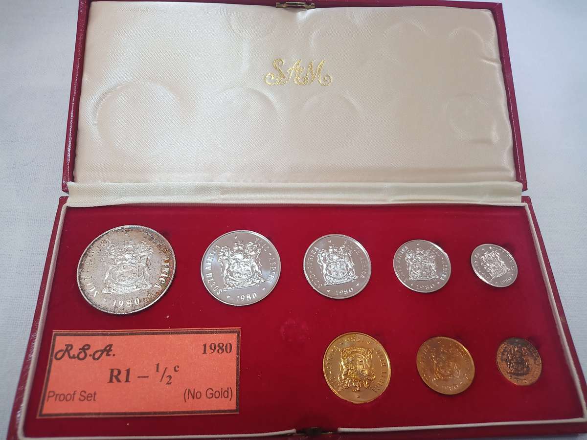 1980 RSA Proof Set in Original Red SA Mint Box No Gold