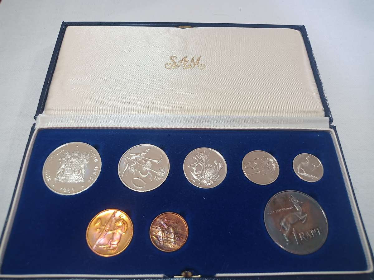 1987 RSA Proof Set in Original Blue SA Mint Box No Gold