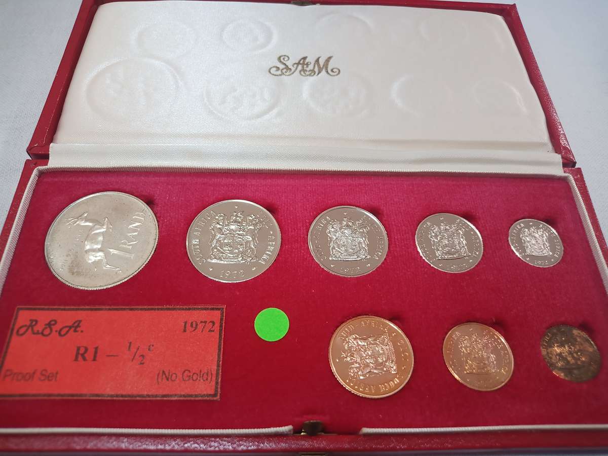 1972 RSA Proof Set in Original Red SA Mint Box No Gold