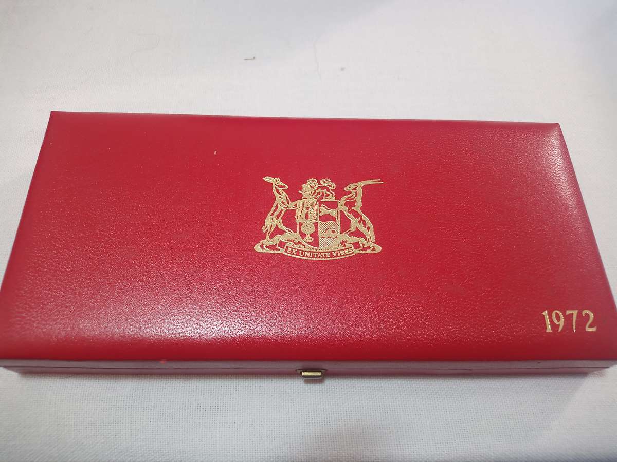 1972 RSA Proof Set in Original Red SA Mint Box No Gold