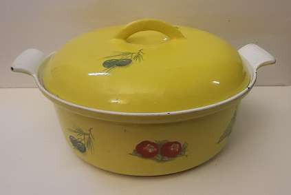 Belgium  Enamel Cassole Dish / pot  23 cm x 9 cm