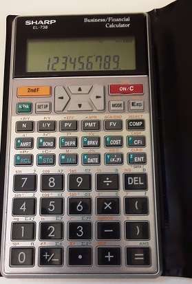 Sharp EL-738 XTB - Advanced Business  Financial Calculator