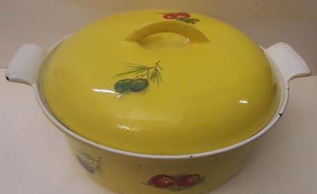 Belgium  Enamel Cassole Dish / pot  23 cm x 9 cm