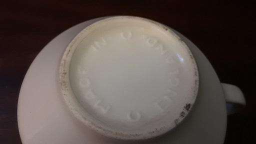 Two White and Blue Tea Cups  made in England 7 x 8 cm