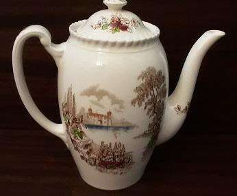 Johnson Bros England Castle on the Lake Tea / Coffee Pot  19 cm tall