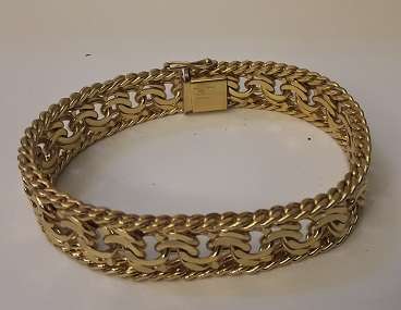 Vintage 1980's Rolled Gold Germany Bracelet 30 gram -  19 cm