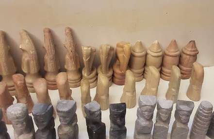 Bulk lot of assorted Stone Chess Pieces