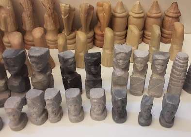 Bulk lot of assorted Stone Chess Pieces