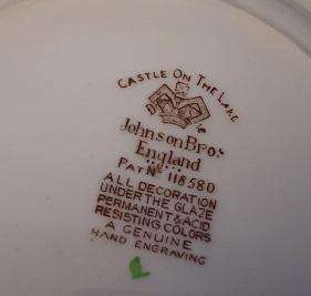 Johnson Bros England Castle on the Lake Four Side Cake Plates 16 cm