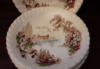 Johnson Bros England Castle on the Lake Four Saucer Plates 12 cm