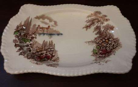 Johnson Bros England Castle on the Lake Plate 27 x 17 cm