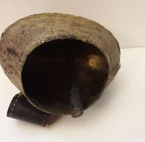 Antique Large Cow Bell  Swiss embroidered 12 cm x 12 cm