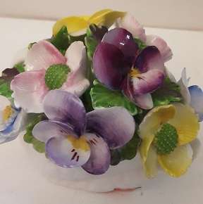 Denton England Porcelain  swan with  Flowers  7 cm