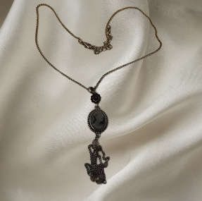 Silver tone Cameo Necklace
