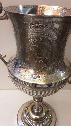 Antique EPNS Trophy / vase  engraved Cradock Institute Sports 1903 - 24 cm tall