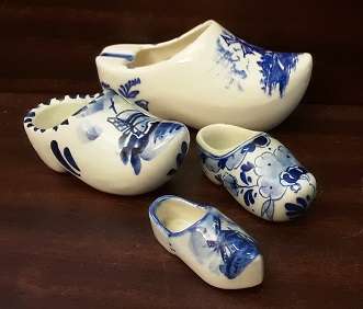 Four Delft Clogg Shoes