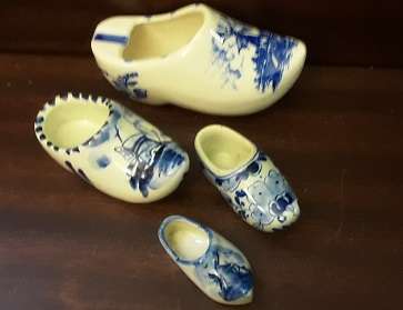 Four Delft Clogg Shoes