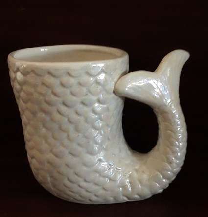 Porcelain Mermaid Tale Pearl Luster Novelty Mug 11 CM