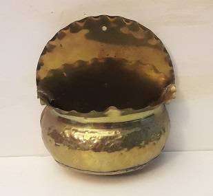 Brass Wall Mounting or free standing  Vase / Container 20 cm x 19 cm x 10 cm