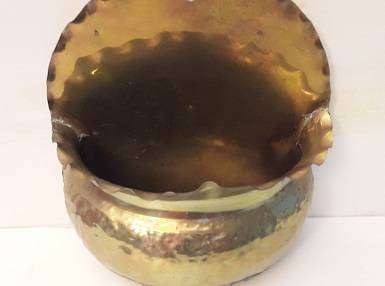 Brass Wall Mounting or free standing  Vase / Container 20 cm x 19 cm x 10 cm