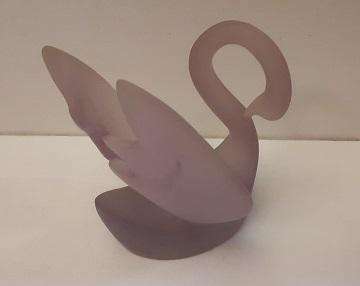 Frosted Glass Swan Ornament 8 cm