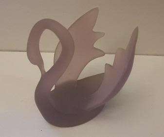 Frosted Glass Swan Ornament 8 cm