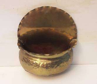 Brass Wall Mounting or free standing  Vase / Container 20 cm x 19 cm x 10 cm