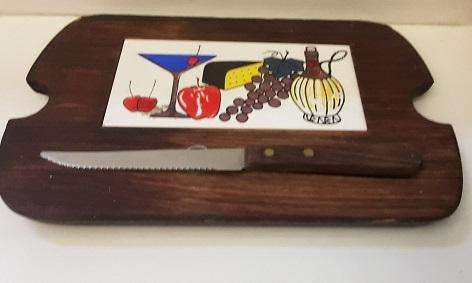 Wood and Tile Cheese cutting board