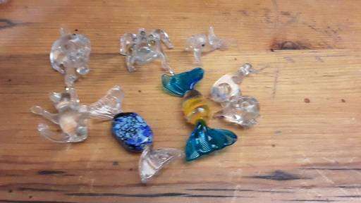 Eight Glass  6 Small Animal , 2 sweets  Ornaments