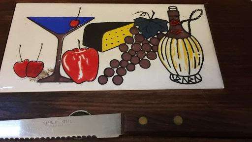 Wood and Tile Cheese cutting board