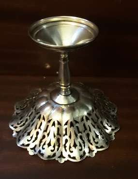 Silver Plate  on Copper Pedestal Bowl  12cm