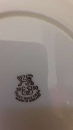 Foley England 5 White and Gold Cake Side Plates