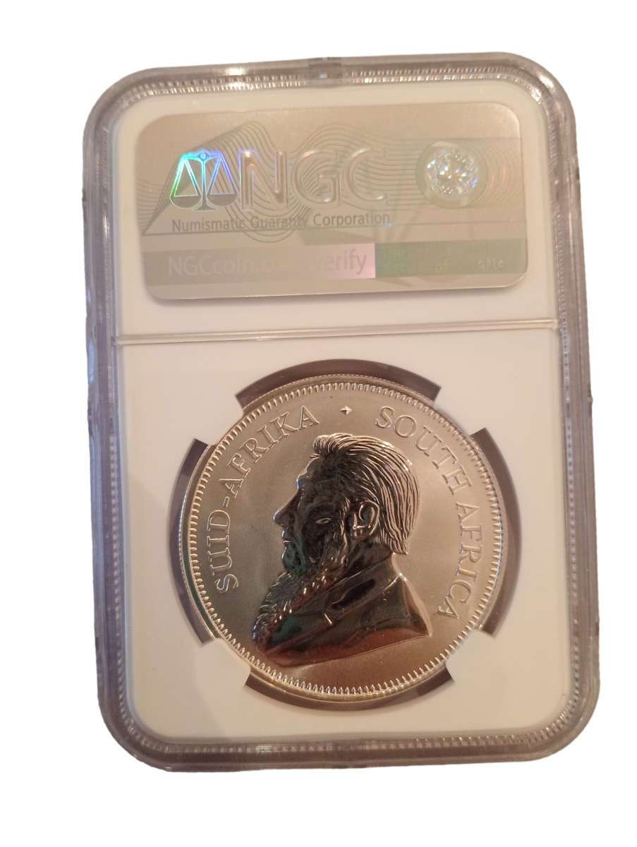 2017 South Africa  Pure Silver Ounce Krugerrand 50th Anniversary NGC Graded SP68