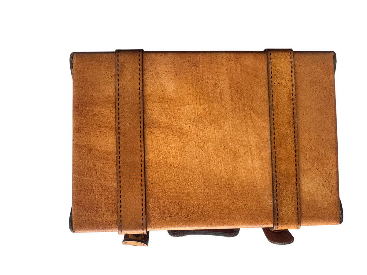 Original SA Mint Leather Suitcase Style Box- Box Holds  2 x 22mm Coins  Gold/Silver Coins Encapsuled