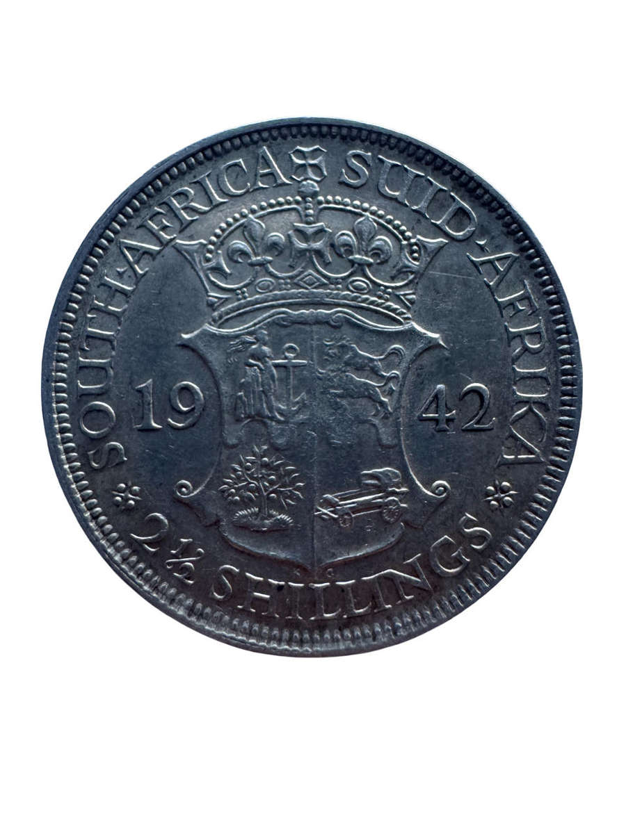 1942 South Africa Union Silver 2.5 Shillings Half Crown - George VI