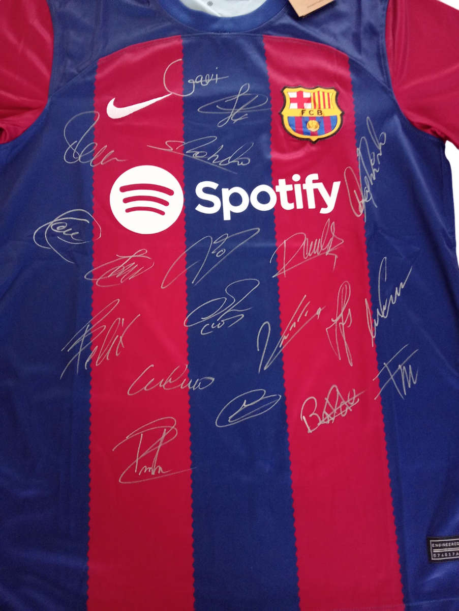 Autographed Football Jersey Barcelona 2022-2023 Home Jersey Hand Signed By Most First Team Stars