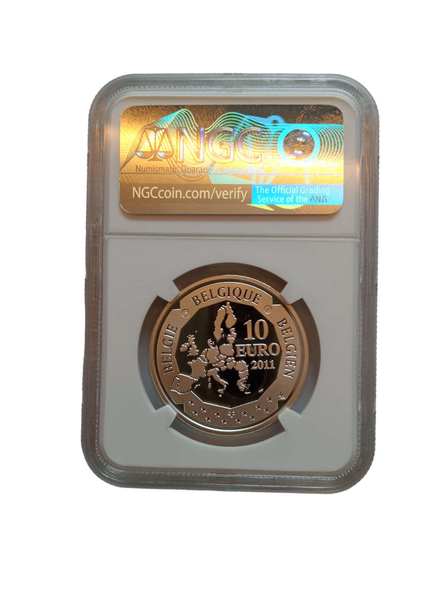 2011 Belgium Proof Silver 10 Euro S10E South Pole Discovery NGC Graded PF 69 Ultra Cameo