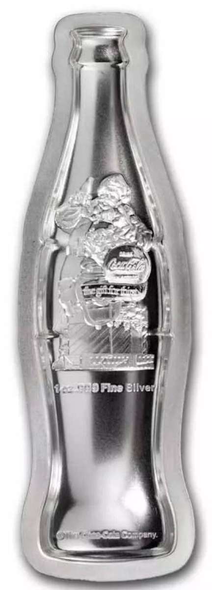 Coca-Cola® 1 Oz Silver Shaped Bottle in Stylish Tin Box With Certificate