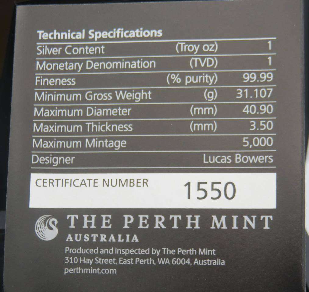 James Bond 007 Legacy Series Colourised 1oz Silver 2022 Tuvalu