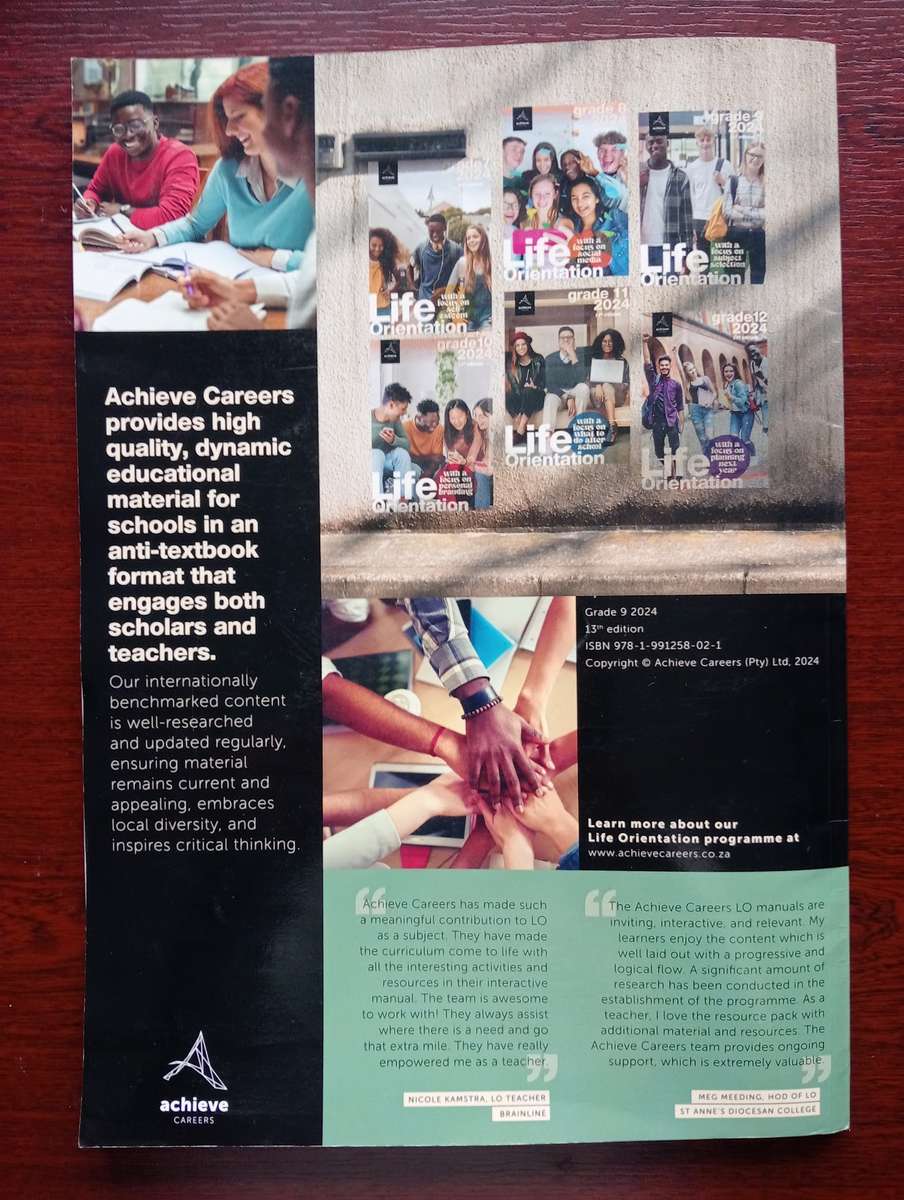 Achieve Careers Grade 9 Life Orientation With a Focus on Subject Selection2024 Edition - 13 Edition