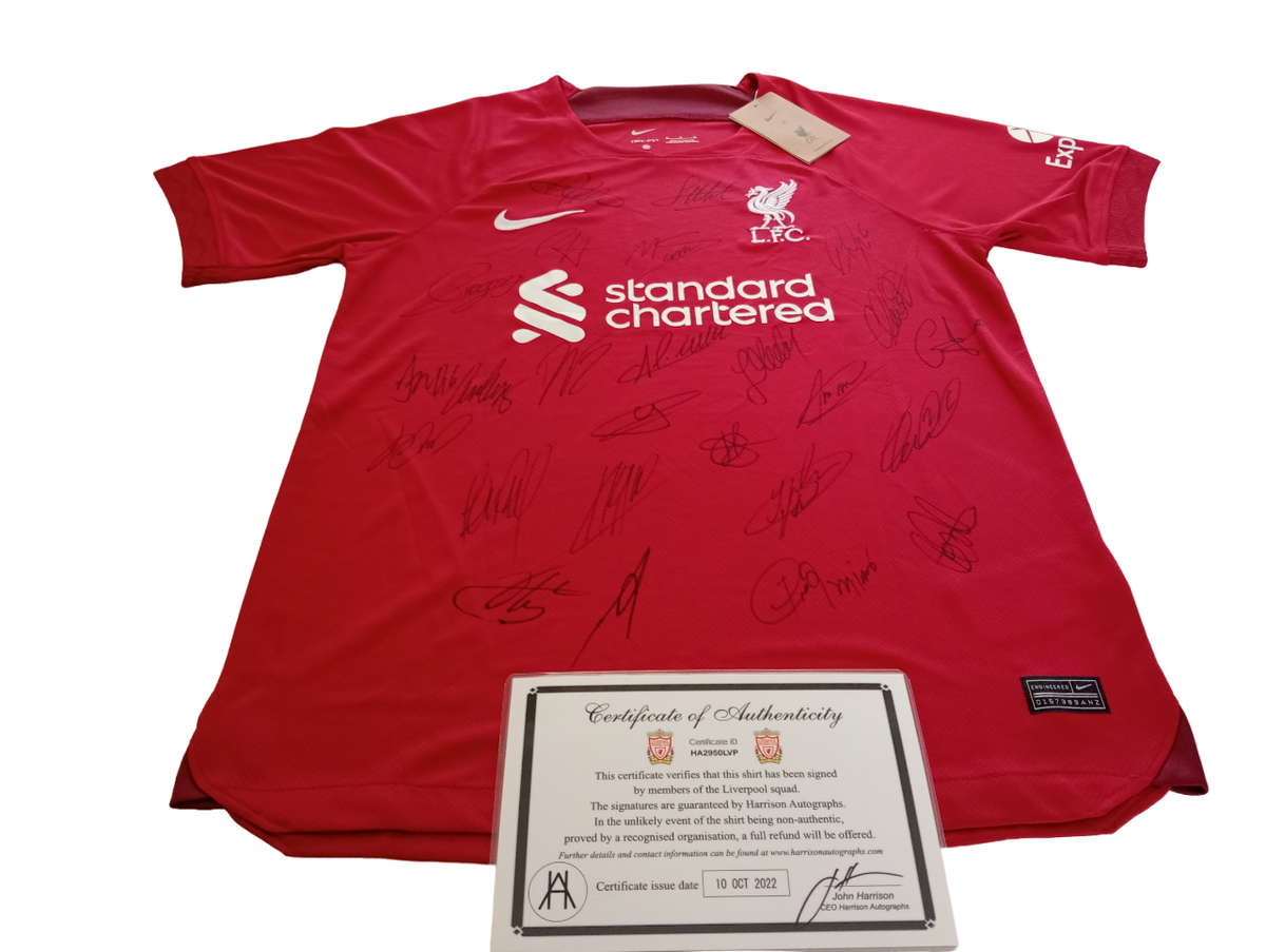 Autographed Football Jersey Liverpool 2023 -2024 Home Jersey Hand Signed By Most First Team Stars