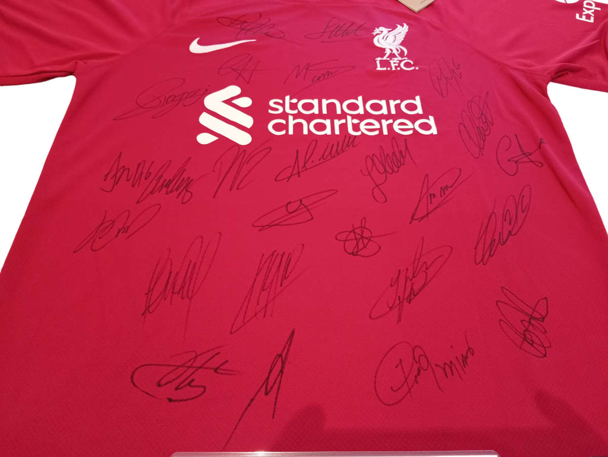 Autographed Football Jersey Liverpool 2023 -2024 Home Jersey Hand Signed By Most First Team Stars