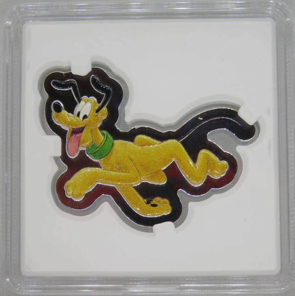 Disney® Pluto Shaped Colourised 1oz Silver 2021 Niue.
